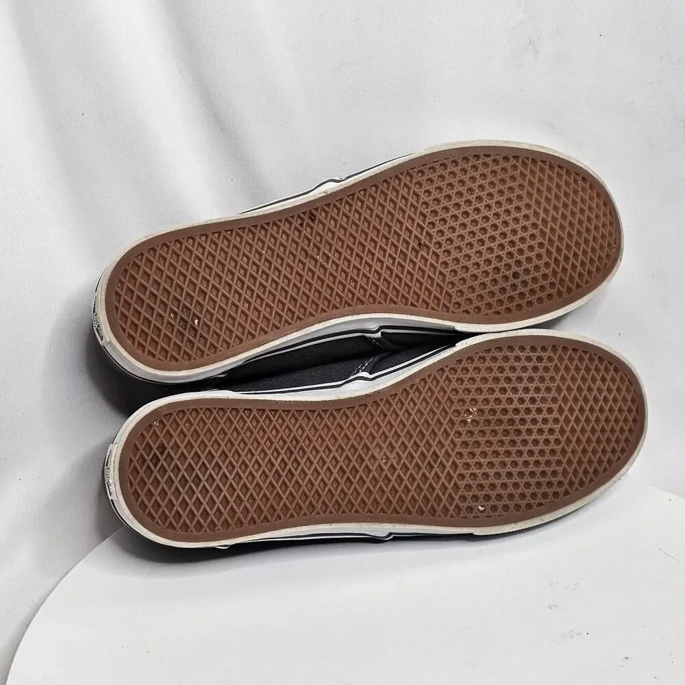 Vans Gray White Women’s‎ Size 6.5 Men’s 5 Canvas Lace Up Skater Sneakers Shoes